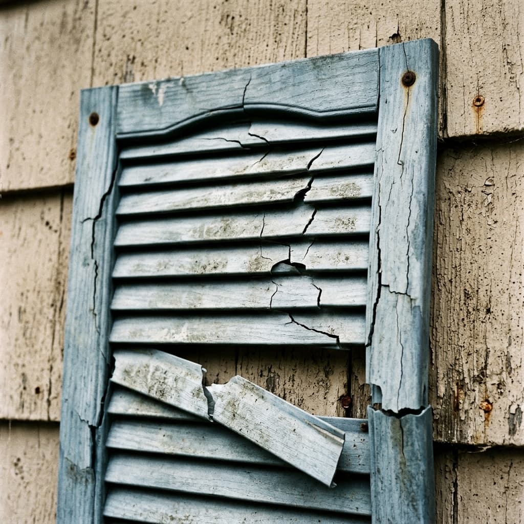 Faded, cracking, ugly plastic shutters