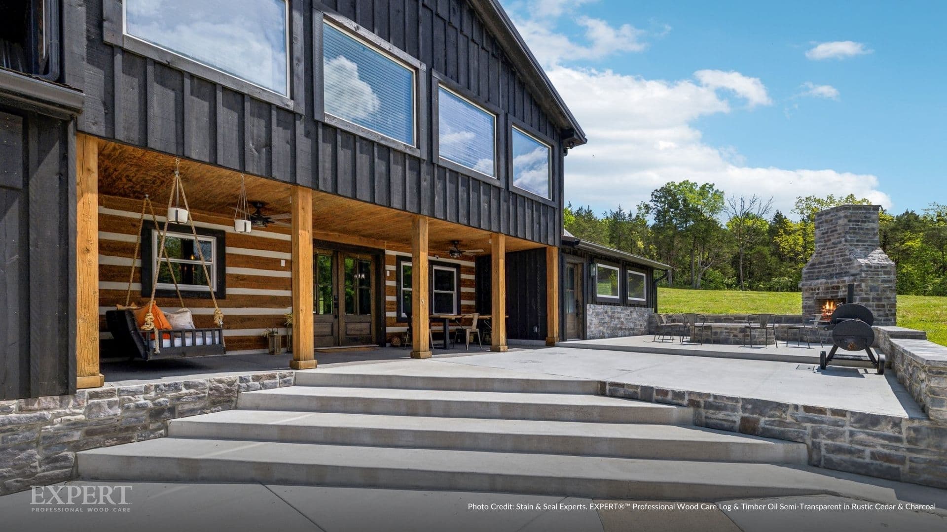 Charcoal cabin stain