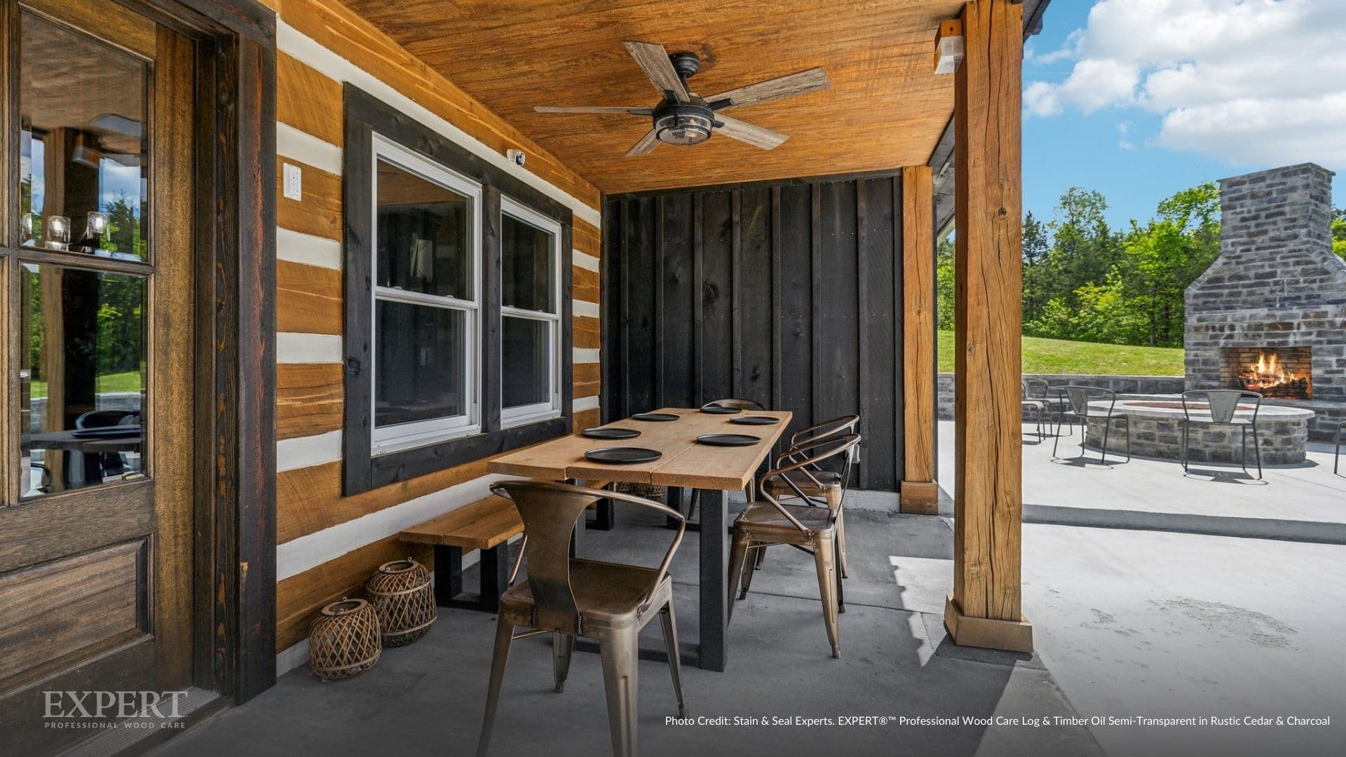 Rustic cedar cabin showcase