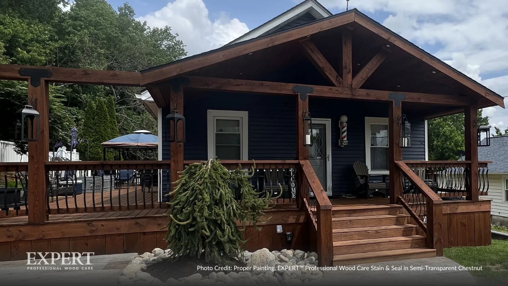 Covered porch and deck finished with EXPERT Stain & Seal