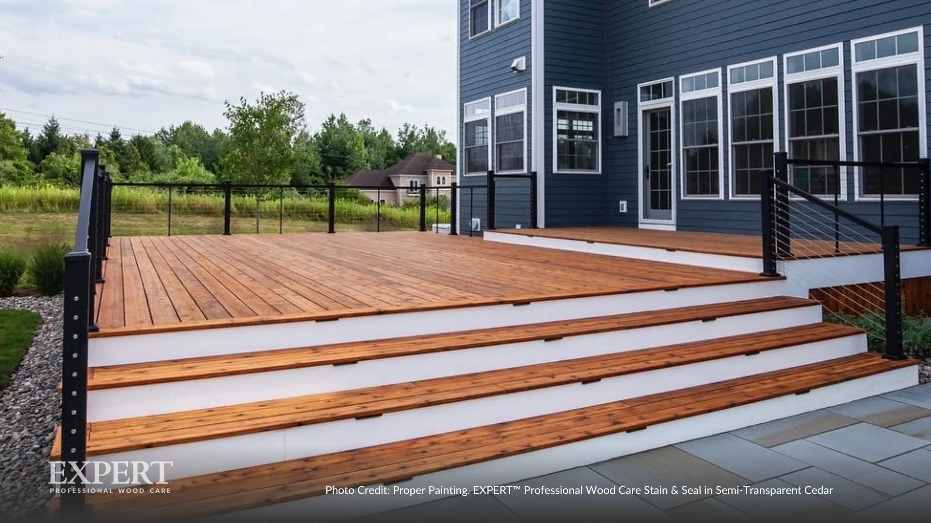 Deck and stairs stained
