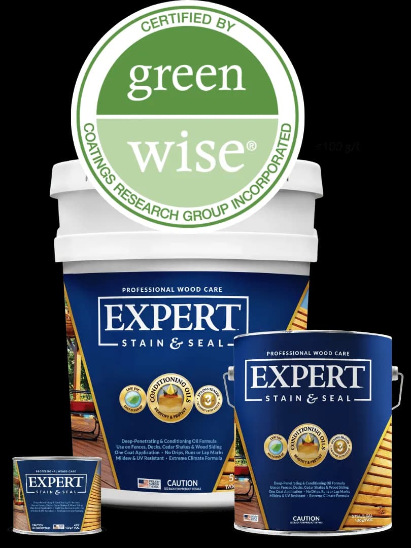 GreenWise certification announcement flyer from EXPERT Professional Wood Care
