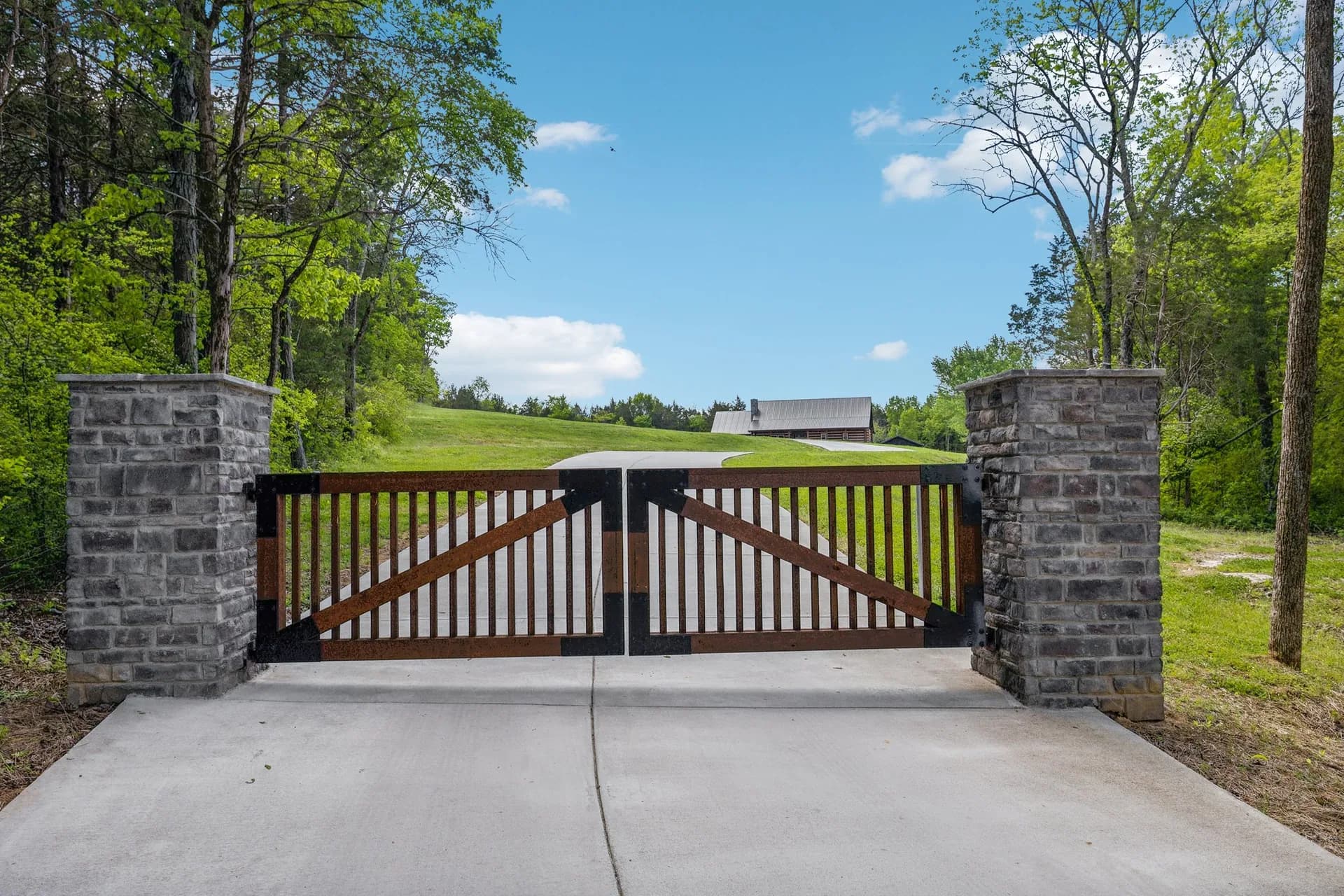The gated entrance to Restorative Industries headquarters