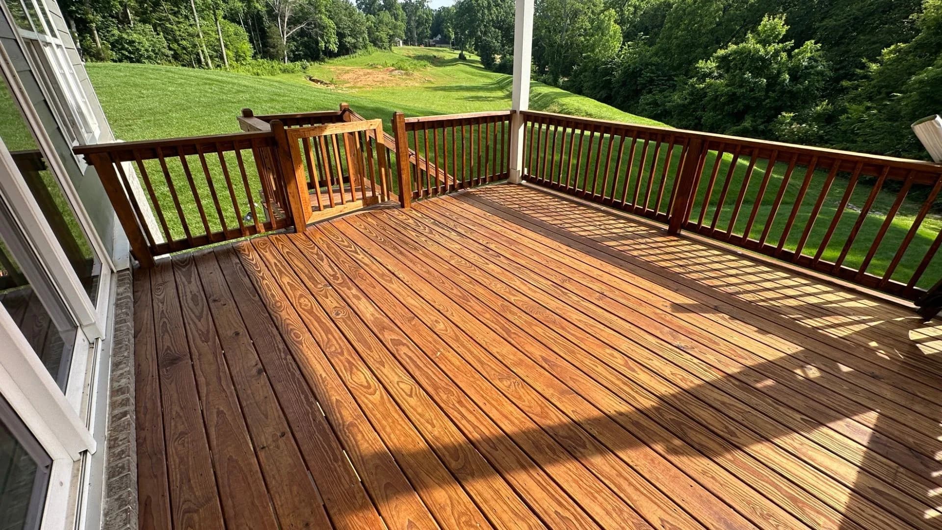 Deck after cleaning and staining
