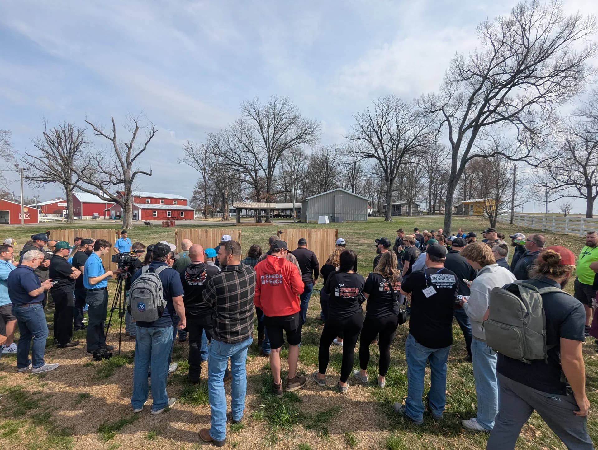 Crowd gathered for outdoor training