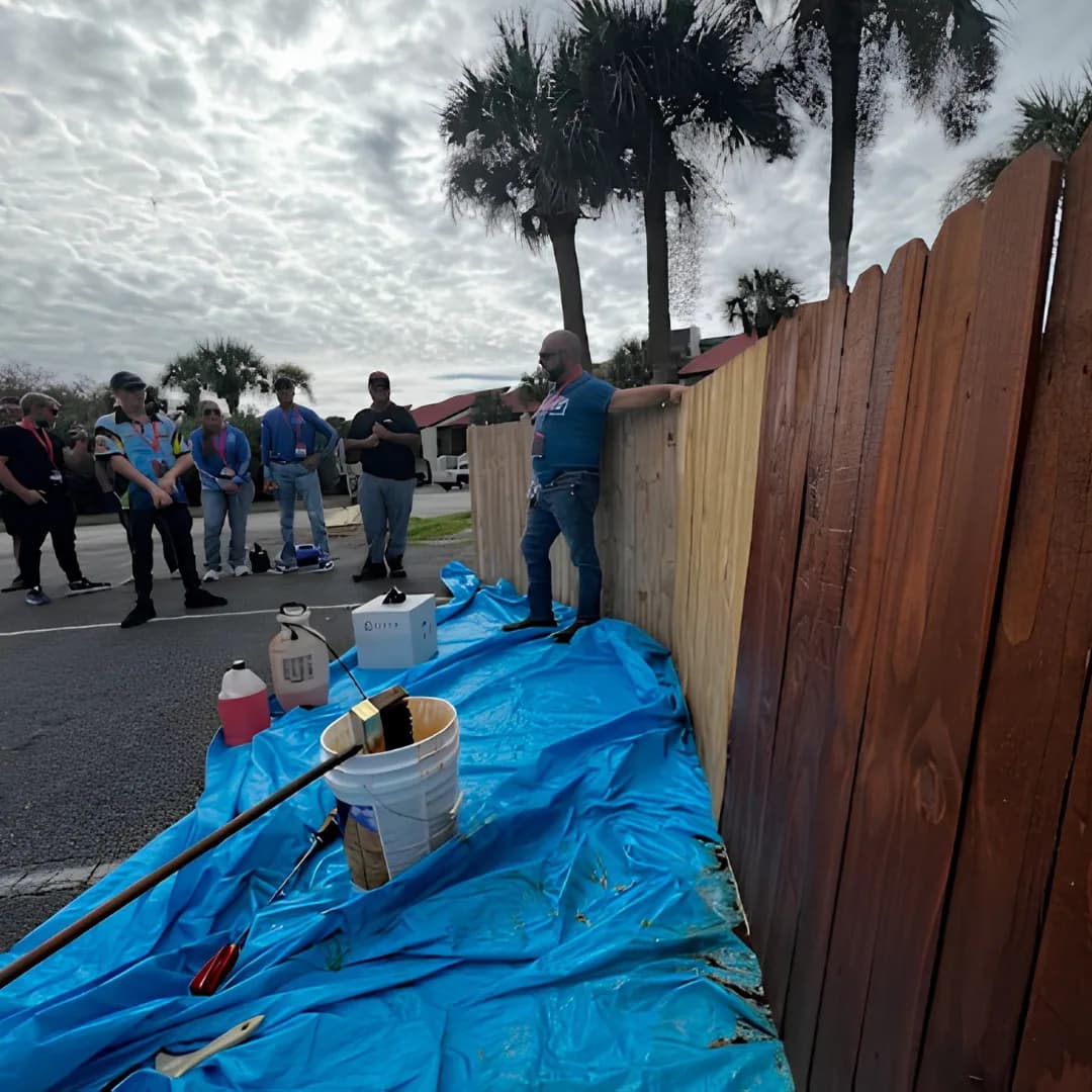 Hands-on fence staining demonstration